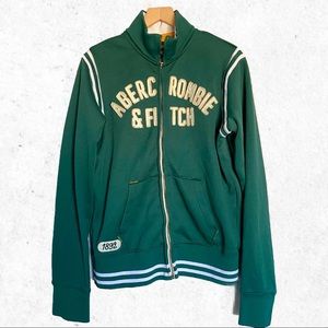 Vintage Abercrombie & Fitch Men’s Large Athletic Green Varsity Jacket